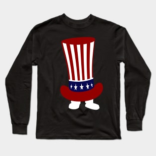 Legs in American Flag Hat Long Sleeve T-Shirt